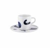 Alessi ITSUMO YUNOKI Filiżanka ze Spodkiem do Espresso 85 ml / Biała Zdobiona